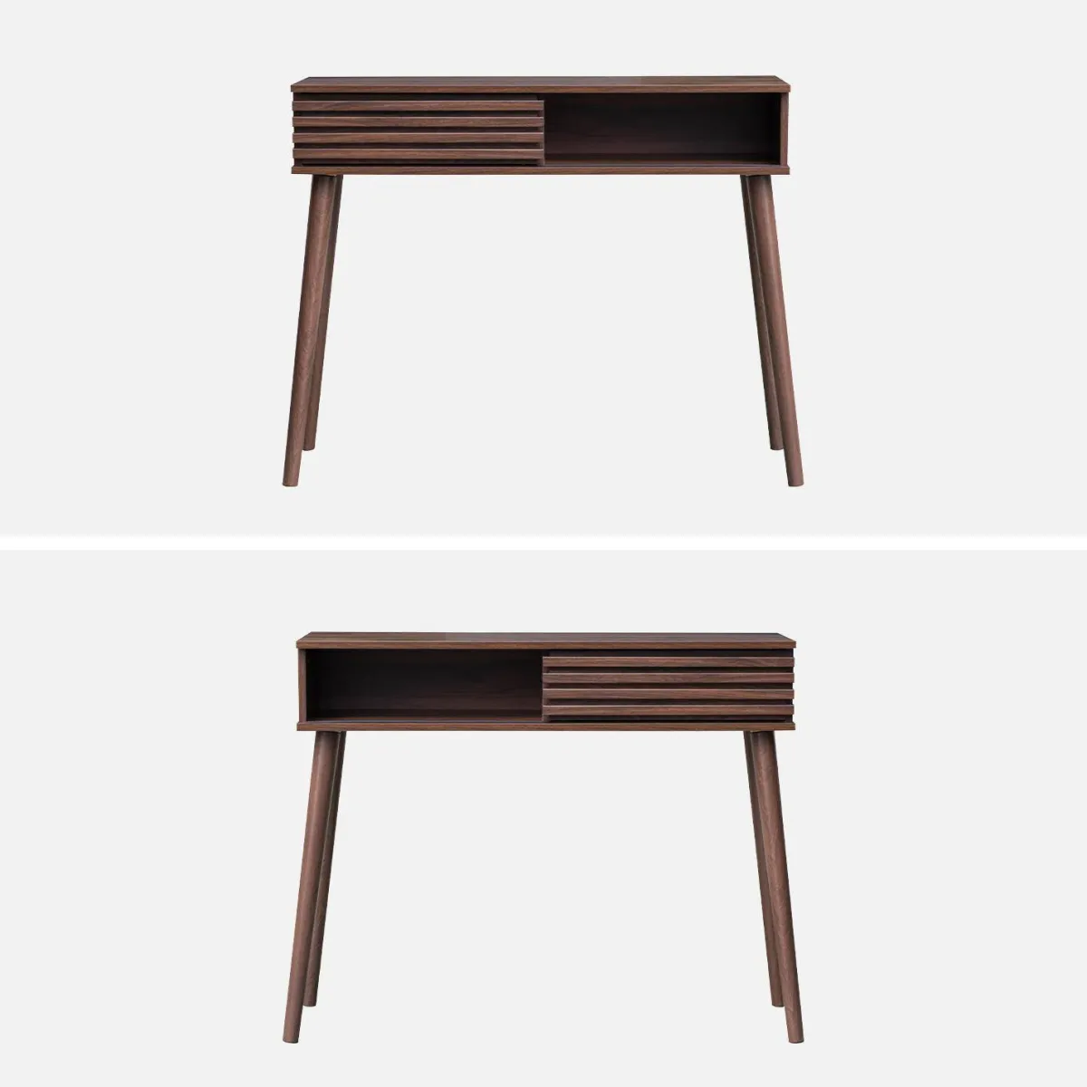 sweeek Consolle con 2 cassetti effetto legno naturale, 100cm