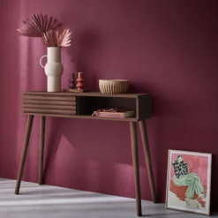 sweeek Consolle con 2 cassetti effetto legno naturale, 100cm