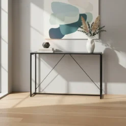 sweeek Consolle in metallo con barra di rinforzo, 120cm