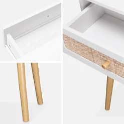 sweeek Consolle scandinava con effetto legno e canna, 100cm