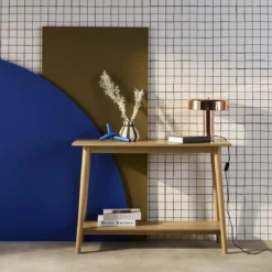 Consolle scandinava effetto legno di noce, 110cm