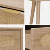 sweeek Consolle scandinava in canna e legno, 100cm