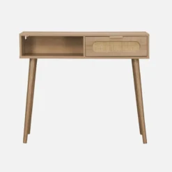 sweeek Consolle scandinava in canna e legno, 100cm