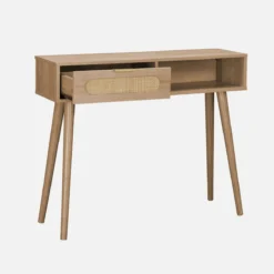 sweeek Consolle scandinava in canna e legno, 100cm