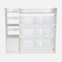 sweeek Contenitore per bambini con 9 contenitori, 4 ripiani, 1 anta