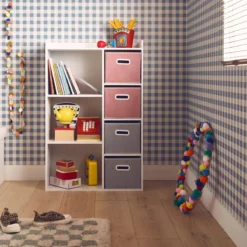 sweeek Contenitore per bambini con 4 cestini in velluto