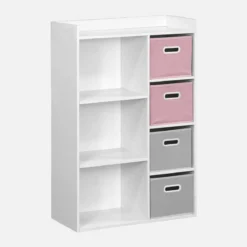 sweeek Contenitore per bambini con 4 cestini in velluto