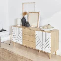 sweeek Credenza a 2 ante effetto legno, 160cm