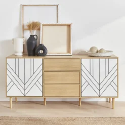 sweeek Credenza a 2 ante effetto legno, 160cm
