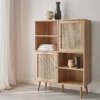 sweeek Credenza a 2 ante in canna e legno, 90cm