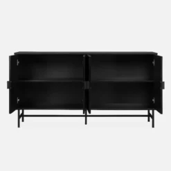 sweeek Credenza a 4 ante scanalata effetto legno, 157.5cm