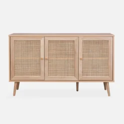 Credenza 3 ante in cannage, 120 cm