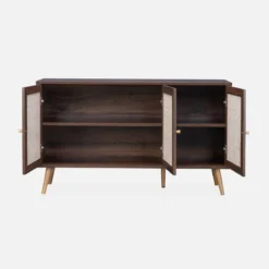 Credenza 3 ante in cannage, 120 cm