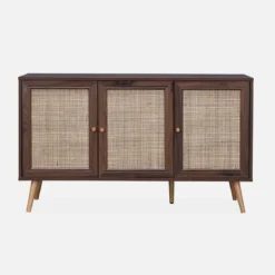 Credenza 3 ante in cannage, 120 cm