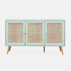 Credenza 3 ante in cannage, 120 cm