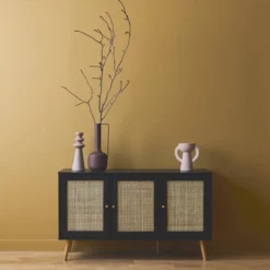 sweeek Credenza 3 ante in cannage, 120 cm