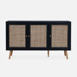 sweeek Credenza 3 ante in cannage, 120 cm