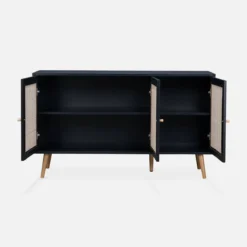 sweeek Credenza 3 ante in cannage, 120 cm