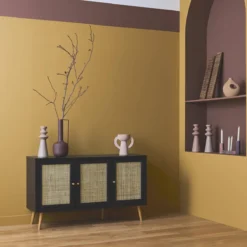 sweeek Credenza 3 ante in cannage, 120 cm