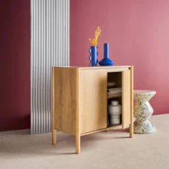 sweeek Credenza decorazione legno 2 ante 80cm