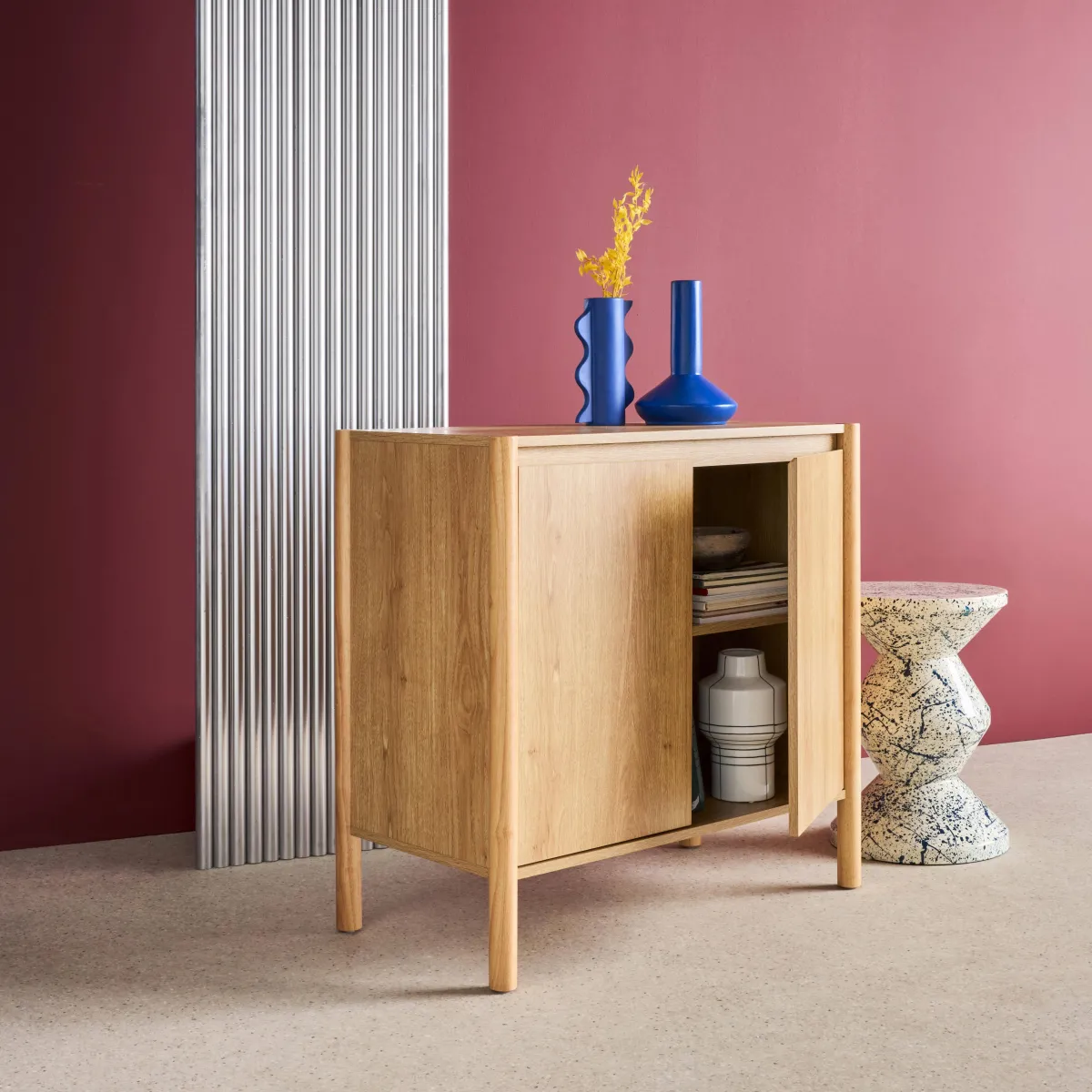 sweeek Credenza decorazione legno 2 ante 80cm