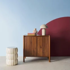 Credenza decorazione legno 2 ante 80cm