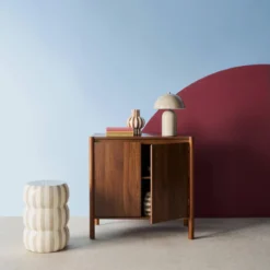 Credenza decorazione legno 2 ante 80cm