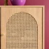 sweeek Credenza decorazione legno e canna 3 ante 120cm