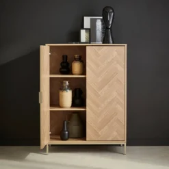 sweeek Credenza effetto legno a 2 ante, 80cm