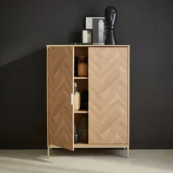 sweeek Credenza effetto legno a 2 ante, 80cm
