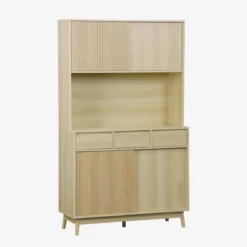 sweeek Credenza effetto legno a 4 ante e 3 cassetti, 110cm