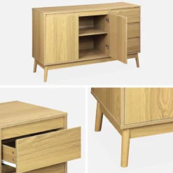 sweeek Credenza effetto legno a 2 ante, 120cm