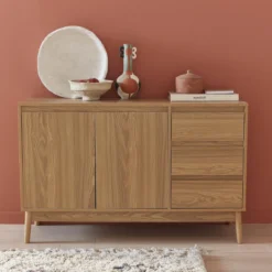 sweeek Credenza effetto legno a 2 ante, 120cm