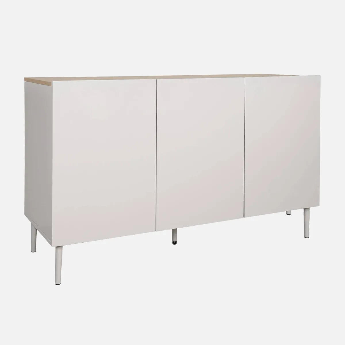 sweeek Credenza effetto legno con gambe in metallo 3 ante, 120cm