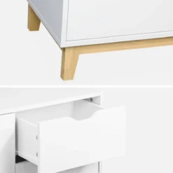 sweeek Credenza effetto legno con gambe in legno 2 ante, 120cm
