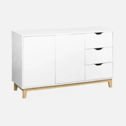 sweeek Credenza effetto legno con gambe in legno 2 ante, 120cm
