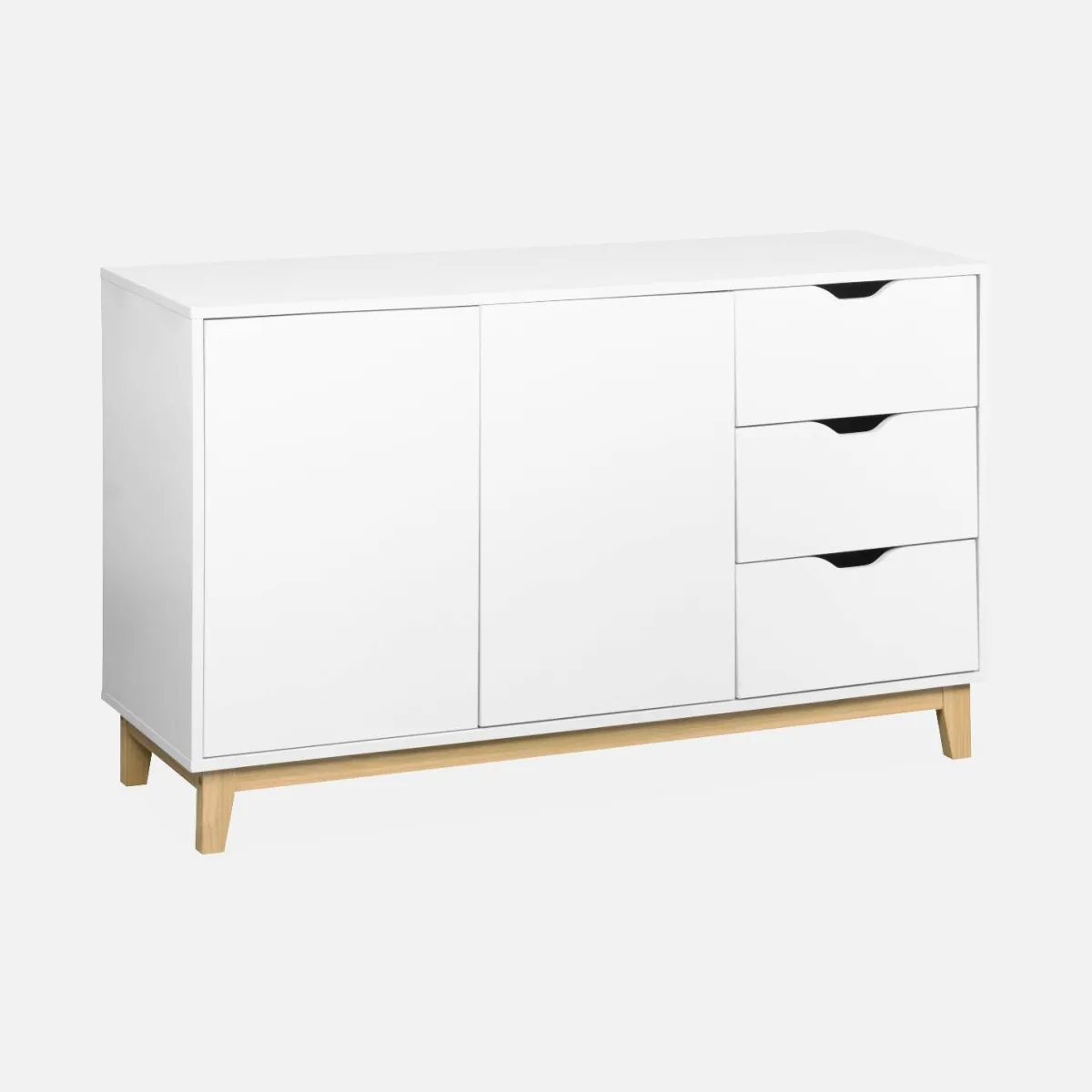 sweeek Credenza effetto legno con gambe in legno 2 ante, 120cm