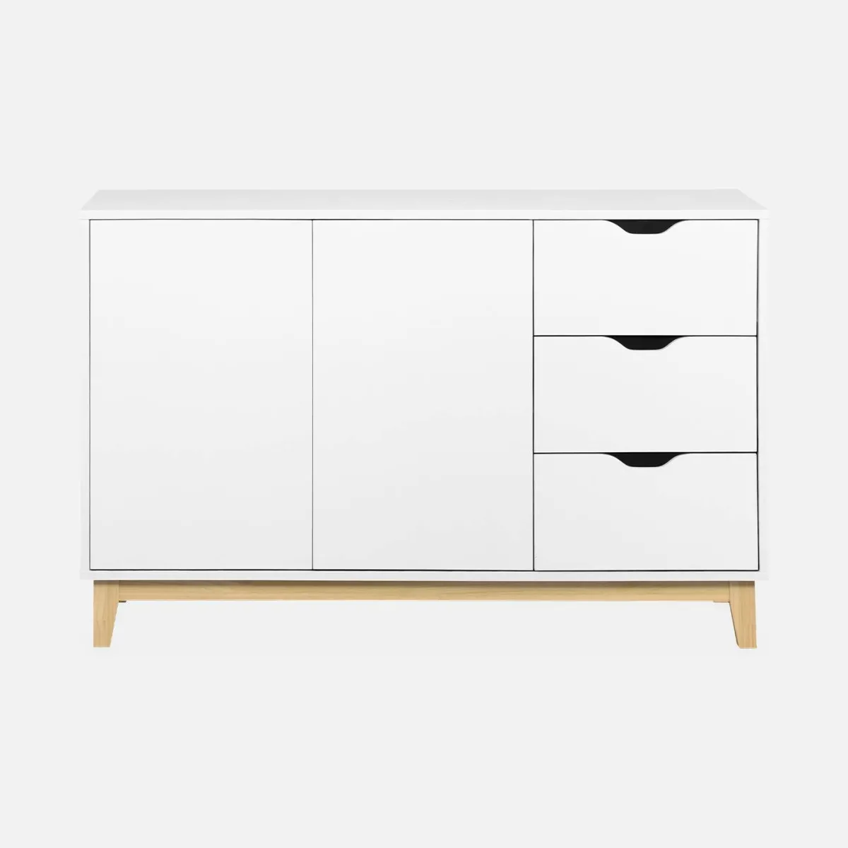 sweeek Credenza effetto legno con gambe in legno 2 ante, 120cm