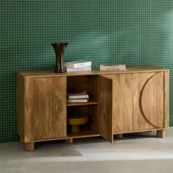 sweeek Credenza effetto legno di mango 4 ante, 155cm