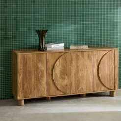 sweeek Credenza effetto legno di mango 4 ante, 155cm