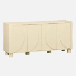 Credenza effetto legno di mango 4 ante, 155cm