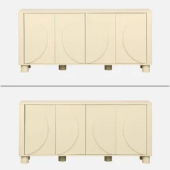 Credenza effetto legno di mango 4 ante, 155cm