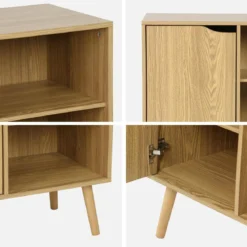 Credenza effetto noce 1 anta, 2 ripiani, 80cm