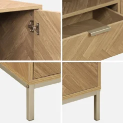 sweeek Credenza effetto spina di pesce a 2 ante, 160cm