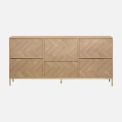 sweeek Credenza effetto spina di pesce a 2 ante, 160cm