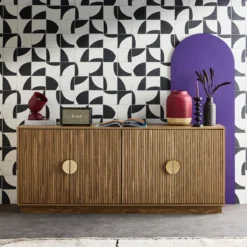 sweeek Credenza esotica a 4 ante effetto mango, 180cm