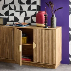 sweeek Credenza esotica a 4 ante effetto mango, 180cm