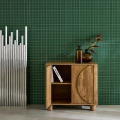 sweeek Credenza esotica effetto legno di mango 2 ante, 80cm