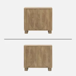 sweeek Credenza esotica effetto legno di mango 2 ante, 80cm