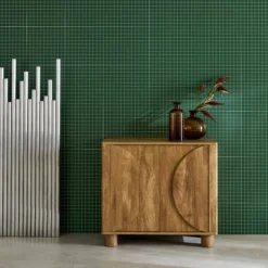 sweeek Credenza esotica effetto legno di mango 2 ante, 80cm